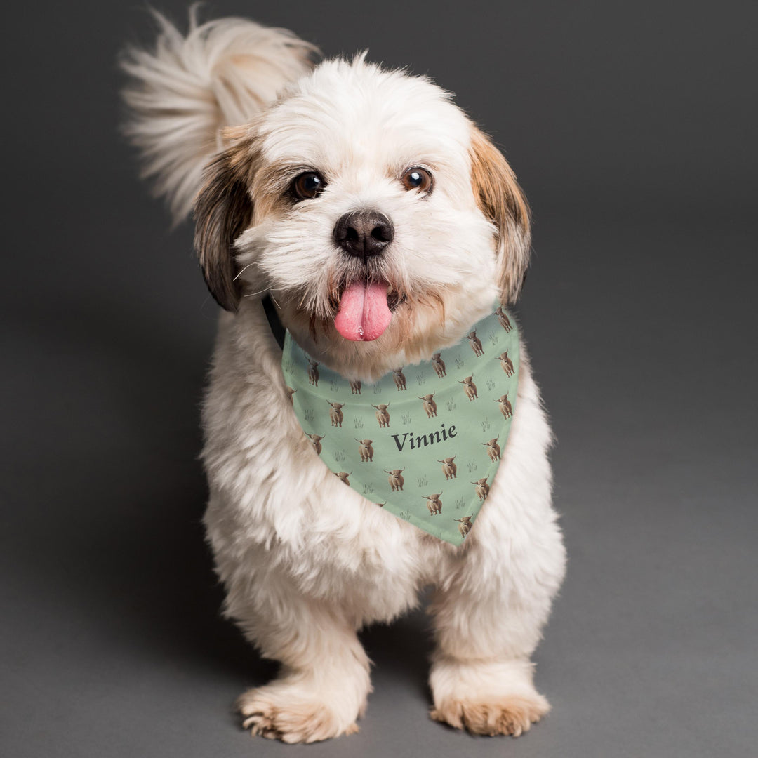Personalised Highland Cow Dog Bandana – alternative view