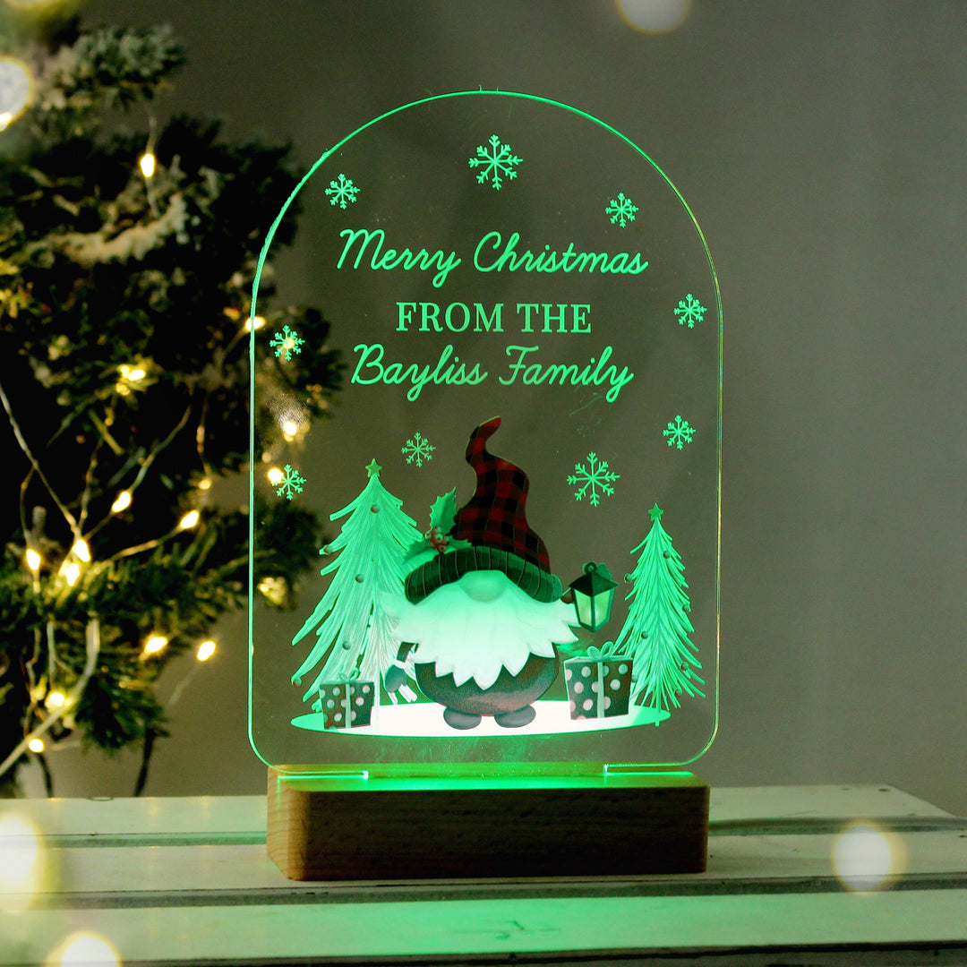 Personalised Gonk Wooden Based LED Christmas Light – alternative view