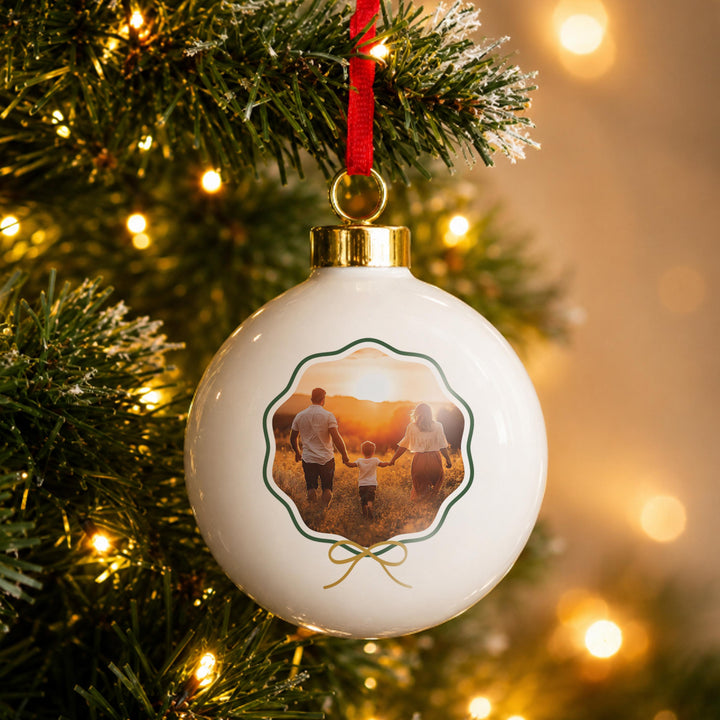 Personalised Photo Ceramic Christmas Bauble, The Personal Shop, personalised gifts