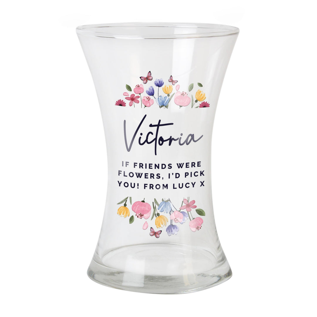 Personalised Bright Floral Waisted Vase, The Personal Shop, personalised gifts