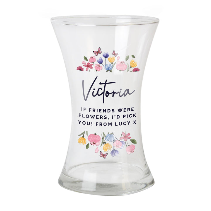 Personalised Bright Floral Waisted Vase, The Personal Shop, personalised gifts