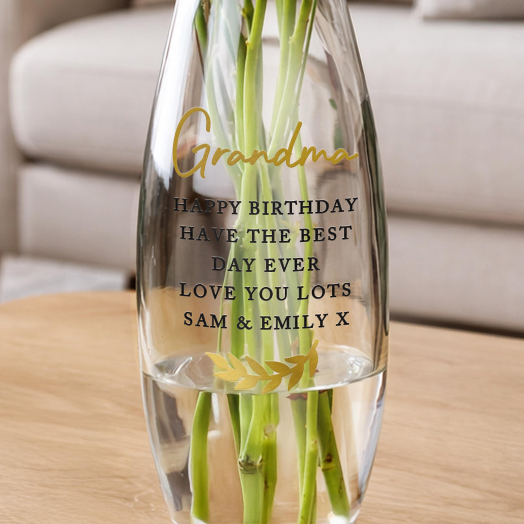 Personalised Free Text Bullet Vase, The Personal Shop, personalised gifts