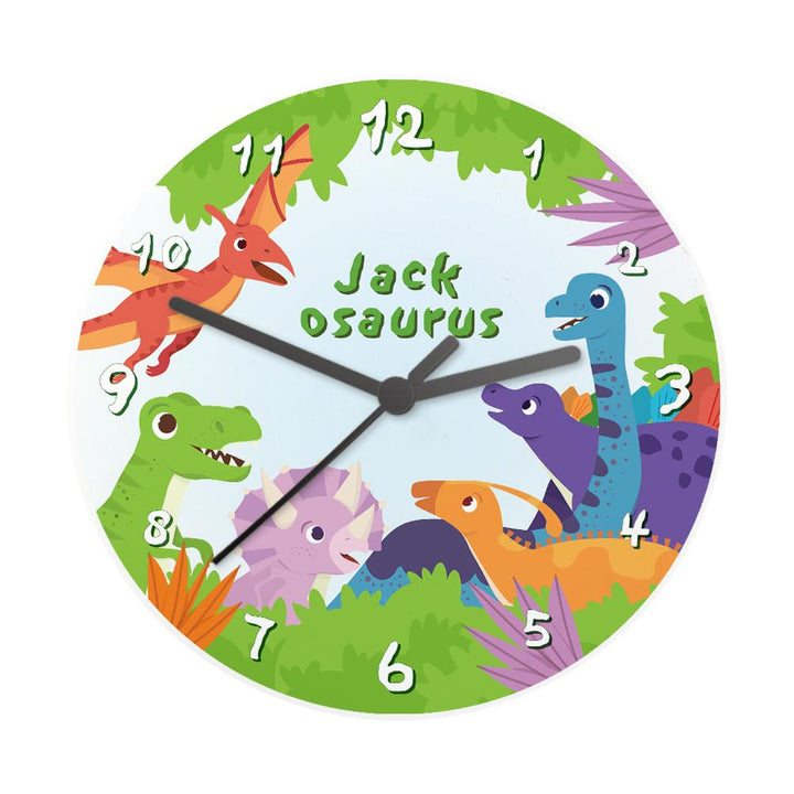 Personalised Dinosaur Wooden Childrens Clock – alternative view