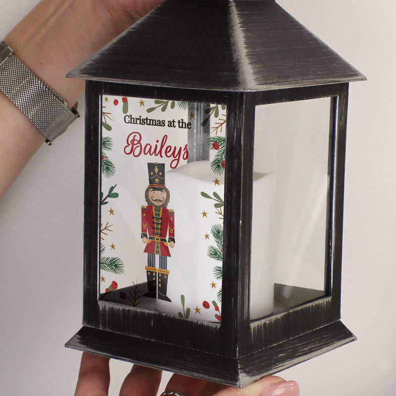 Personalised Christmas Nutcracker Black Lantern