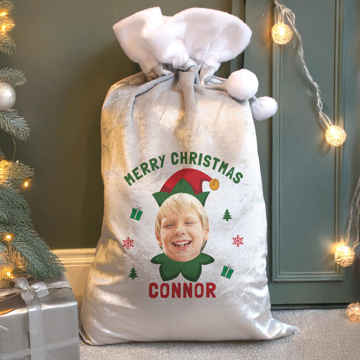 Personalised Photo Upload Elf Christmas Sack – alternative view
