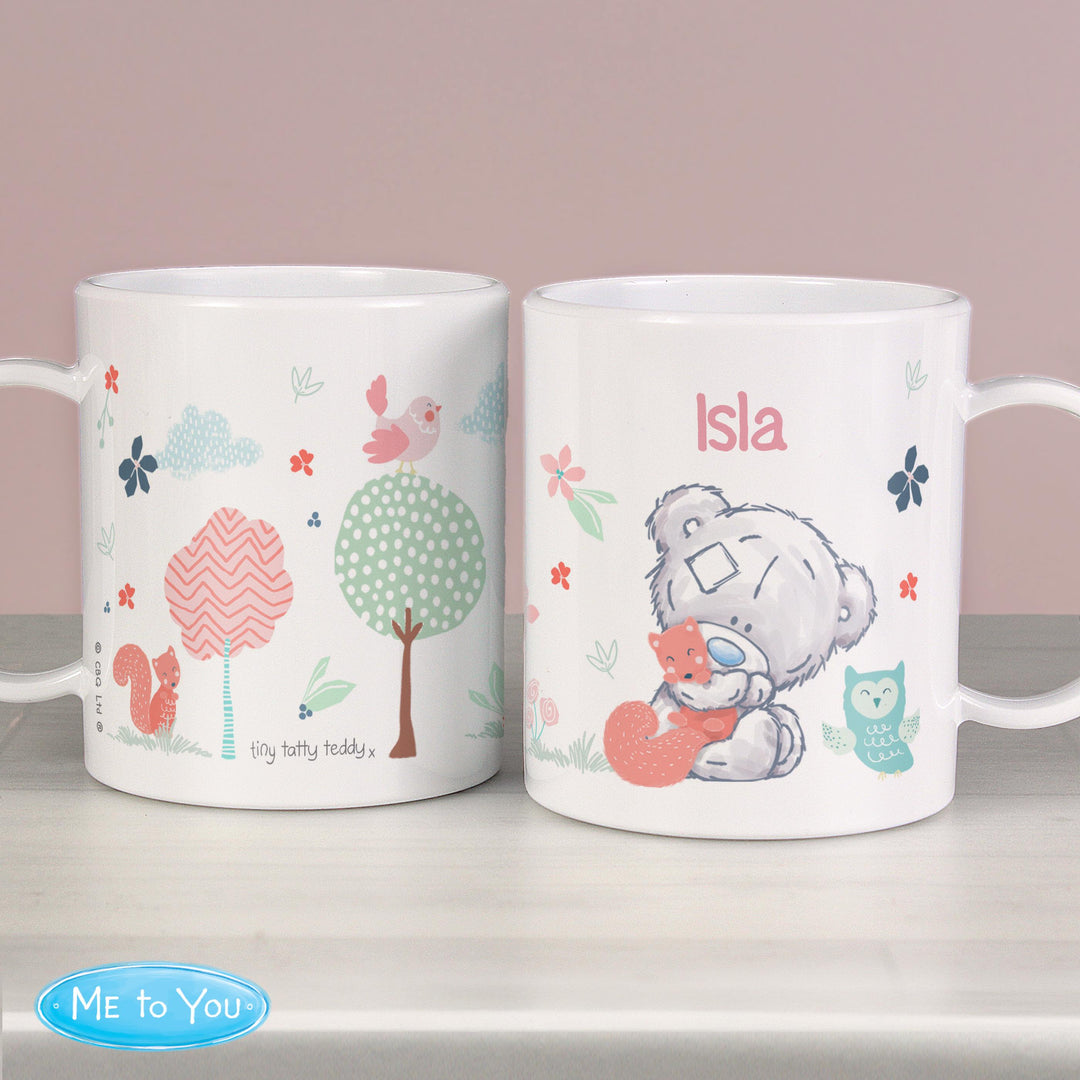 Personalised Tiny Tatty Teddy Woodland Animal Plastic Mug – alternative view