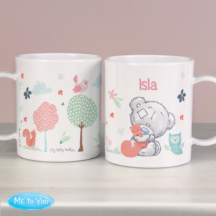 Personalised Tiny Tatty Teddy Woodland Animal Plastic Mug – alternative view