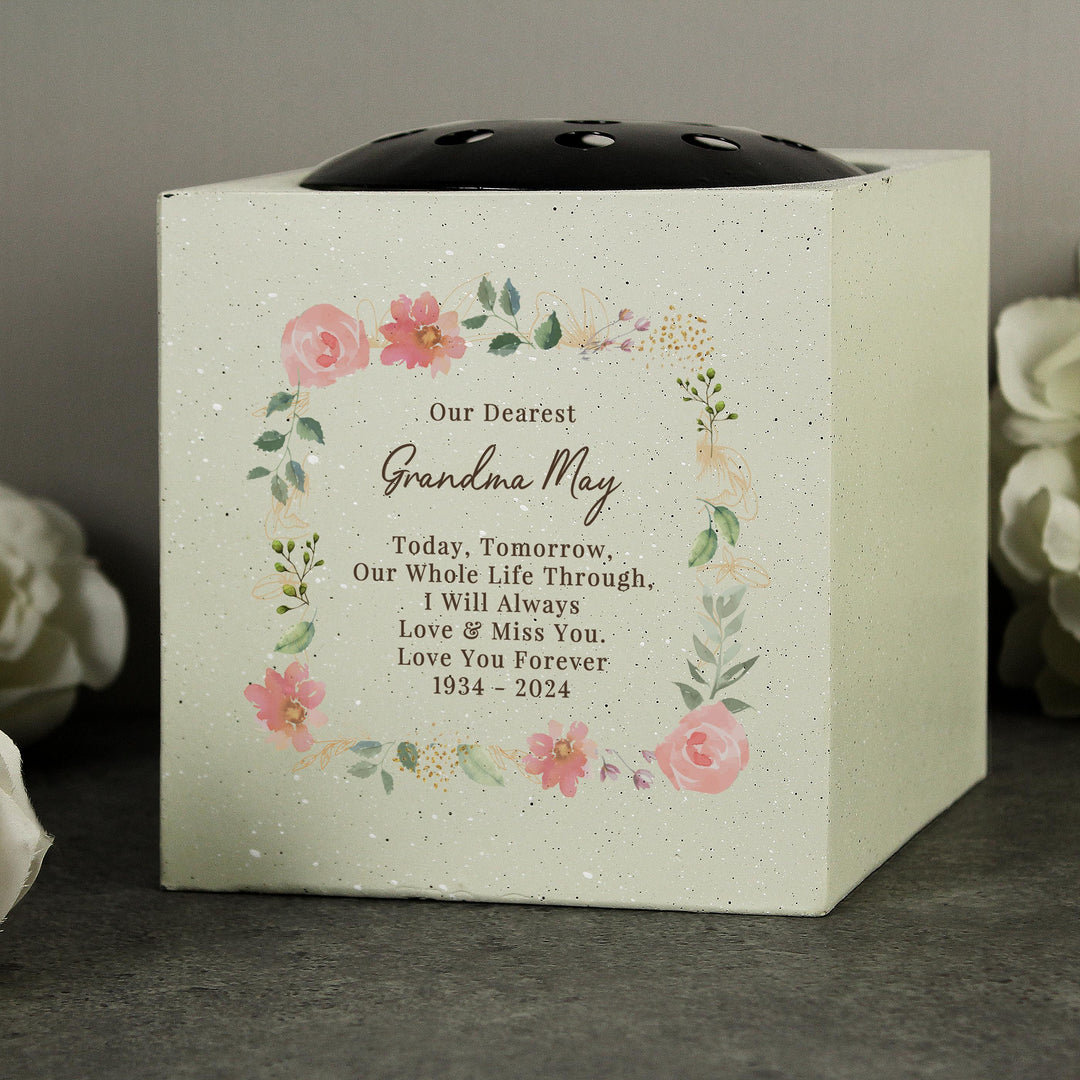 Personalised Floral Memorial Vase, The Personal Shop, personalised gifts