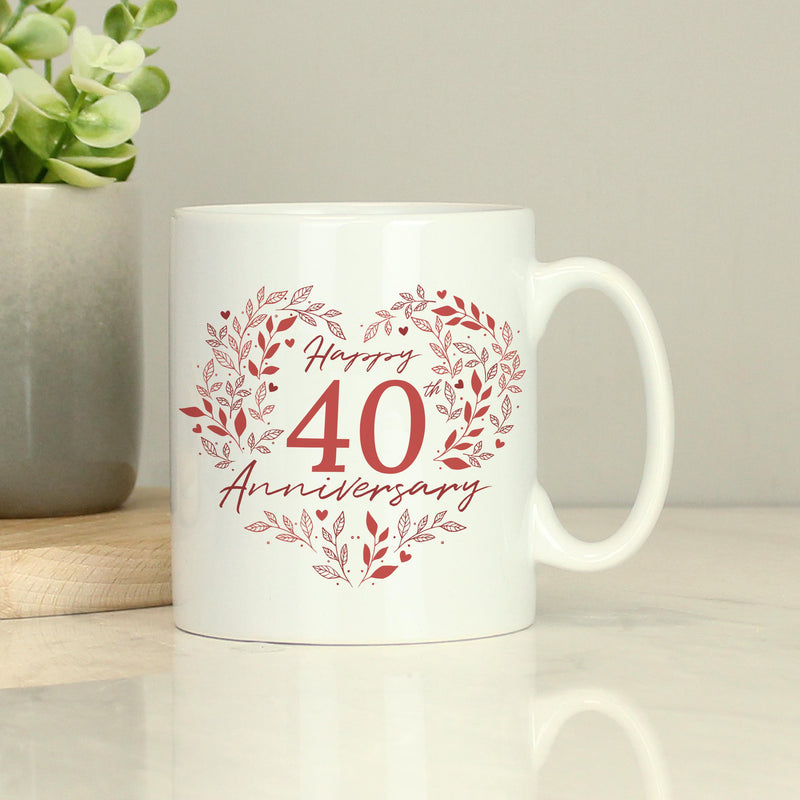 Personalised 40th Ruby Wedding Anniversary Mug