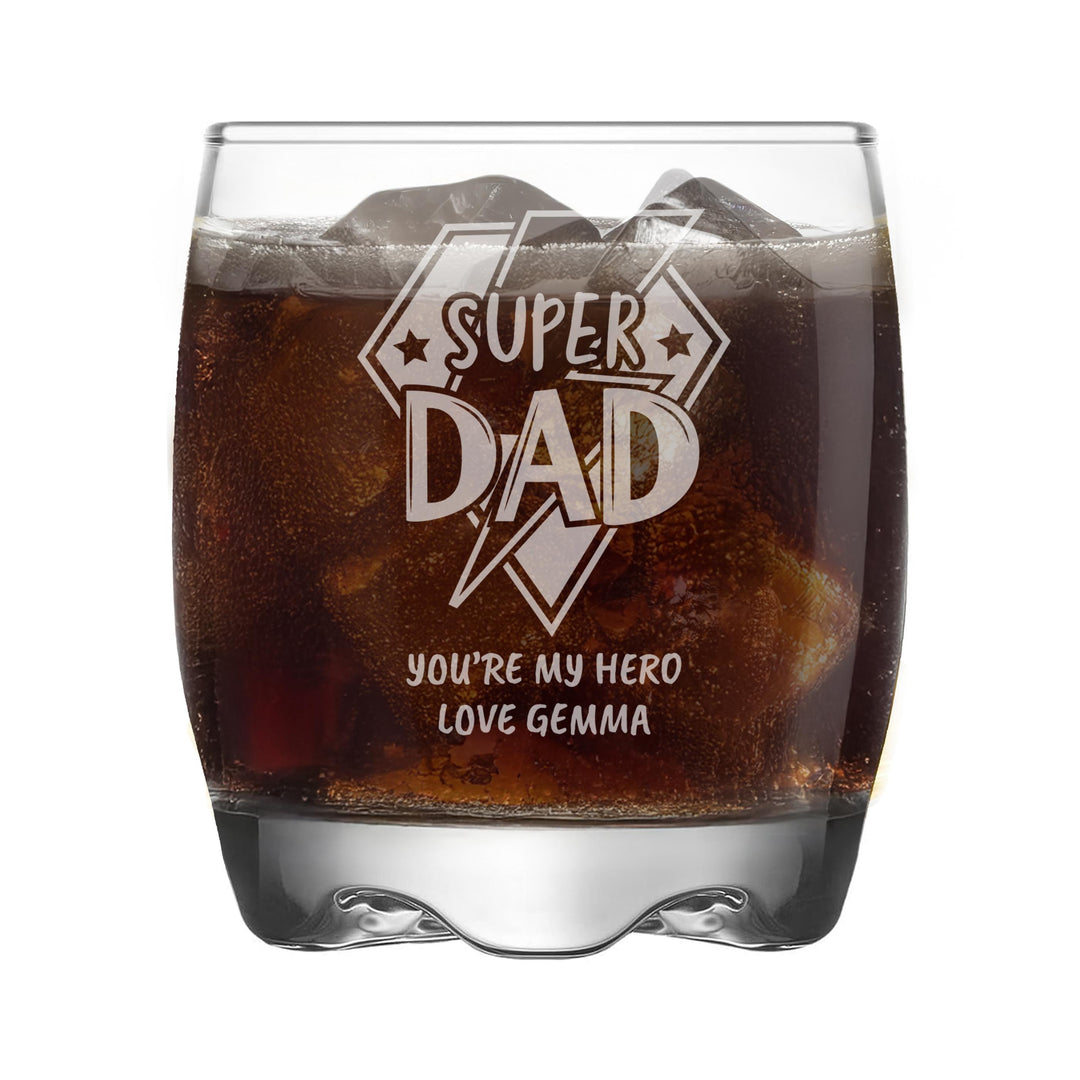 Personalised Super Dad Tumbler Glass – alternative view