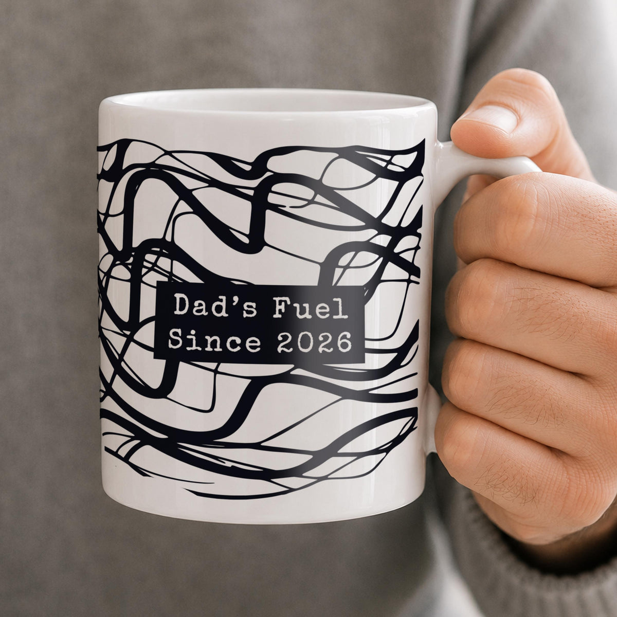 Personalised Black Pattern Mug, The Personal Shop, personalised gifts