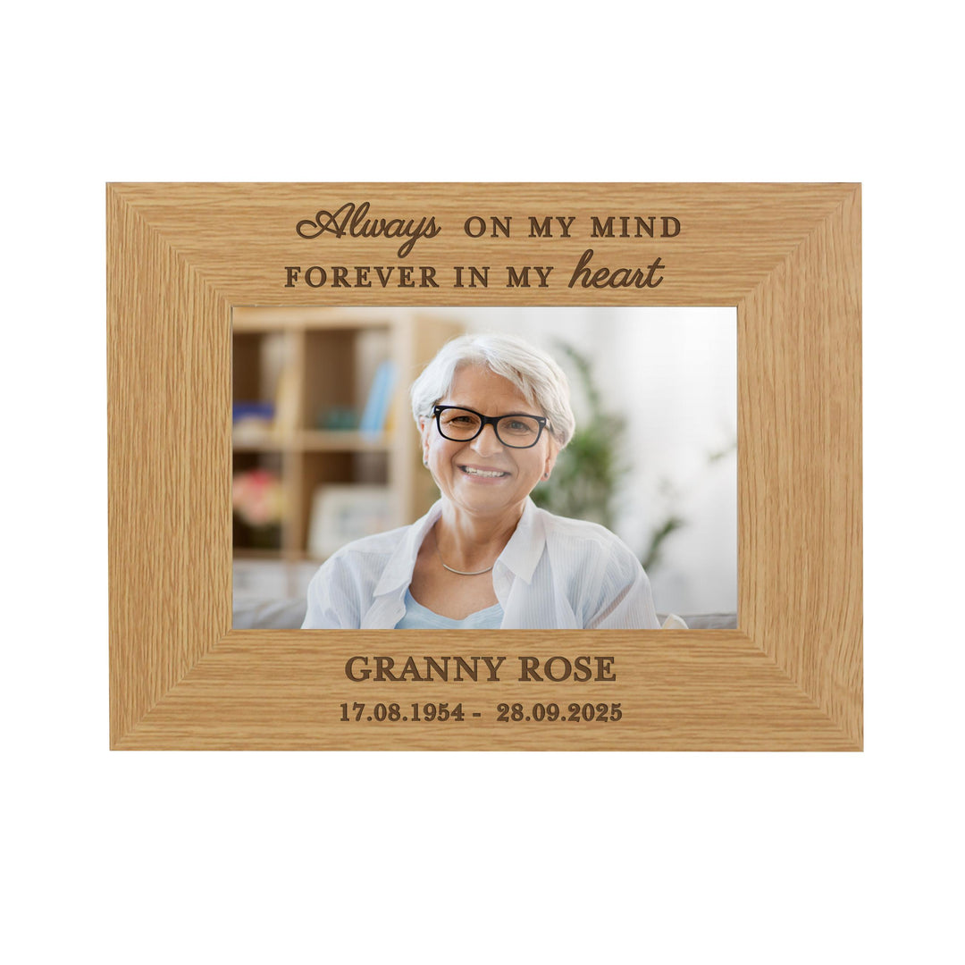 Personalised Memorial Always In My Heart 6x4 Wooden Photo Frame – alternative view