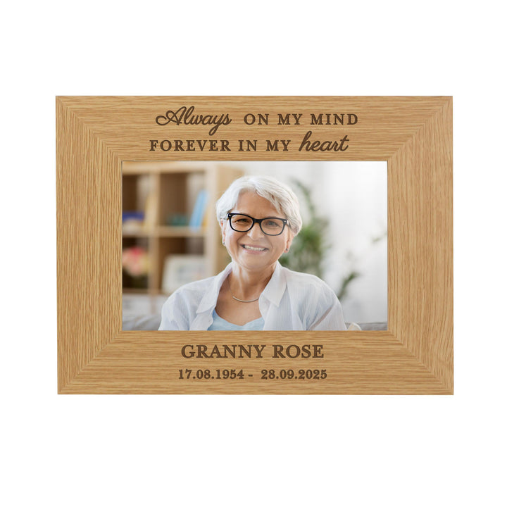 Personalised Memorial Always In My Heart 6x4 Wooden Photo Frame – alternative view