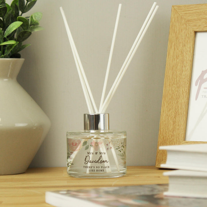 Personalised Floral Watercolour Reed Diffuser – alternative view