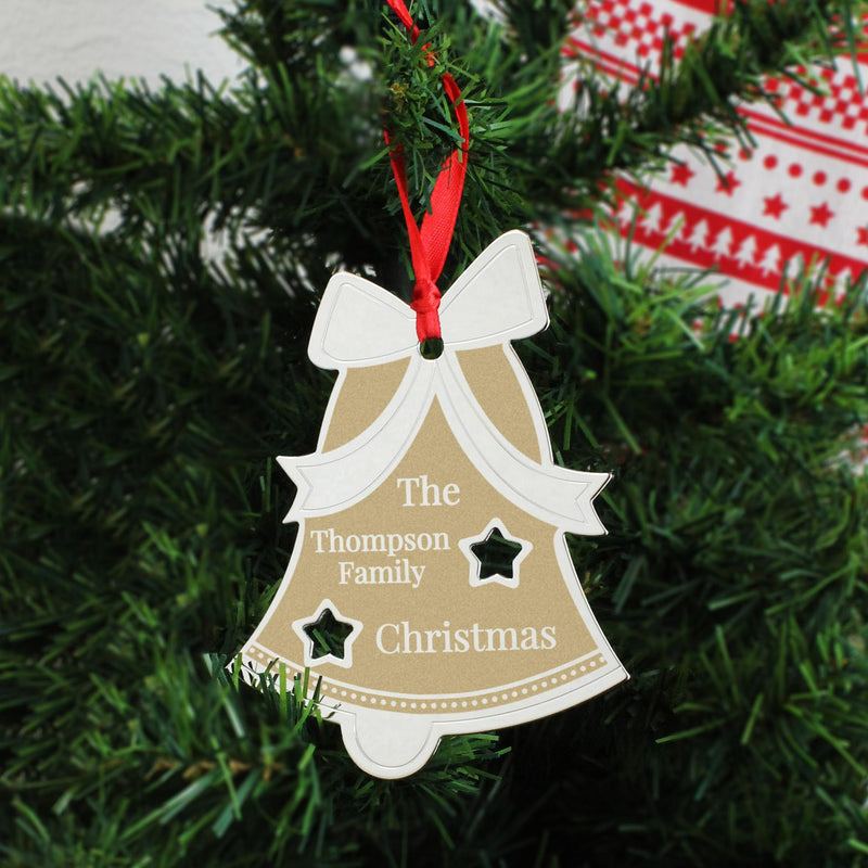 Personalised Golden Christmas Bell Decoration