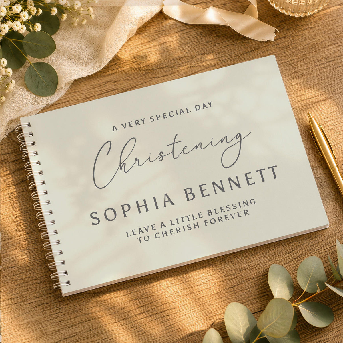 Personalised Natural Guest Book, The Personal Shop, personalised gifts