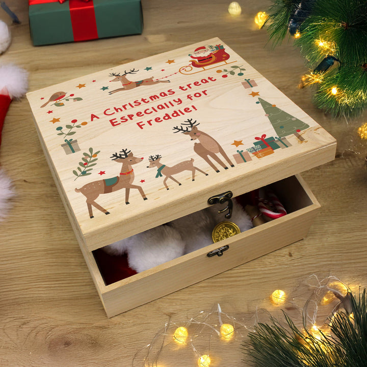 Personalised Santa &amp; Reindeer Christmas Eve Box – alternative view