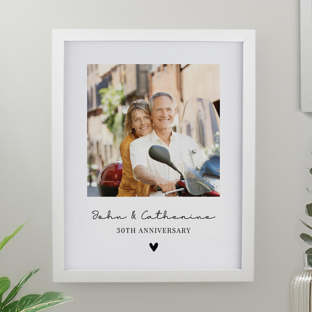 Personalised Heart Photo Upload White Poster Frame – alternative view