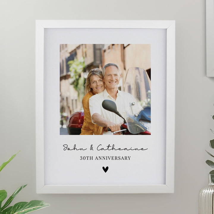 Personalised Heart Photo Upload White Poster Frame – alternative view