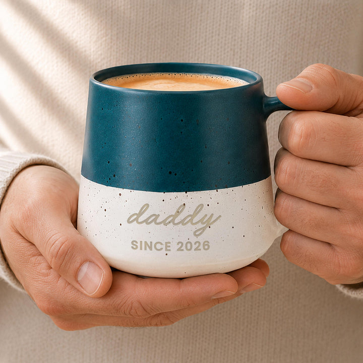 Personalised Message Blue Speckled Ceramic Mug, The Personal Shop, personalised gifts