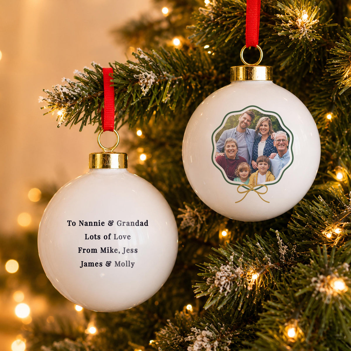 Personalised Photo Ceramic Christmas Bauble, The Personal Shop, personalised gifts