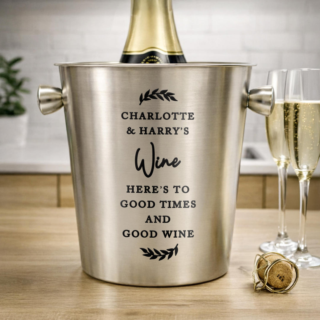 Personalised Free Text Stainless Steel Ice Bucket, The Personal Shop, personalised gifts