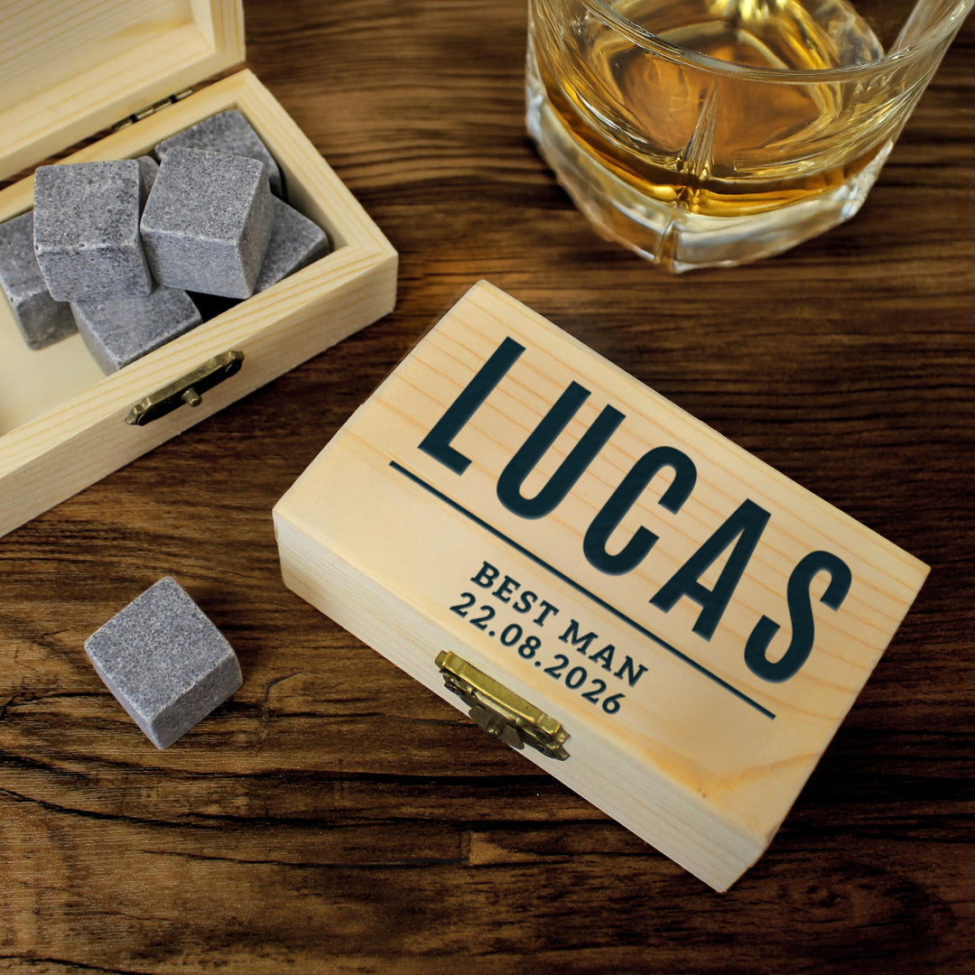 Personalised Free Text Whisky Stones, The Personal Shop, personalised gifts