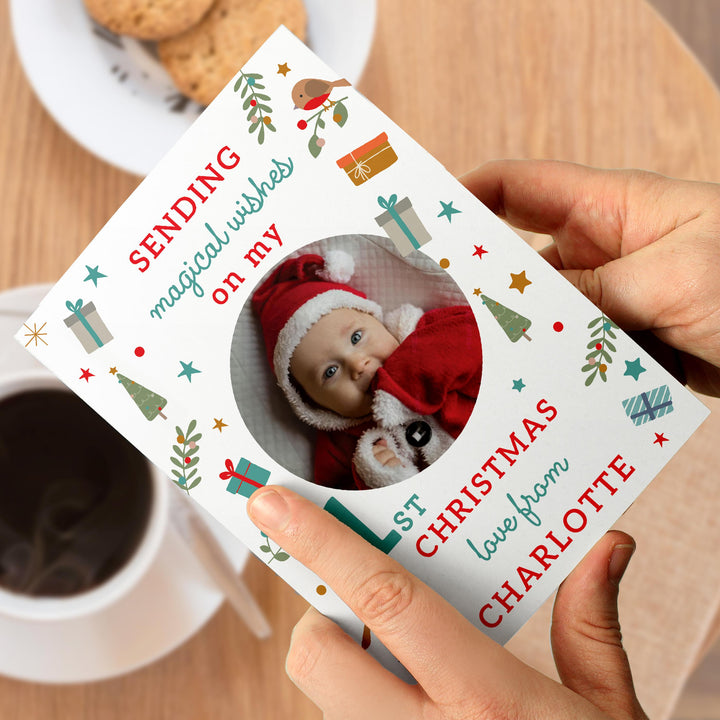 Personalised My 1st Christmas Photo Upload Pack of 10 Cards – alternative view
