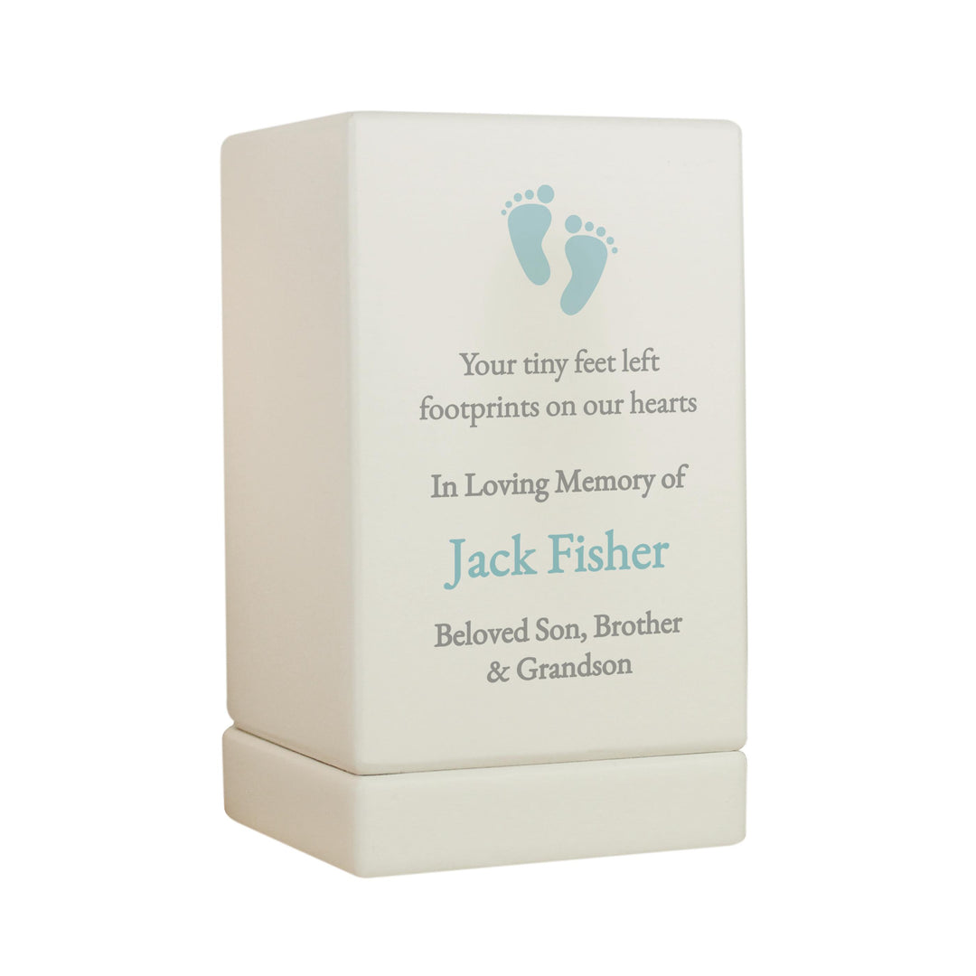 Personalised Baby Boy Small Wooden Urn – alternative view