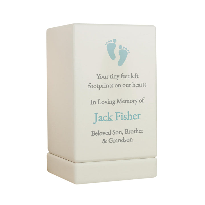 Personalised Baby Boy Small Wooden Urn – alternative view