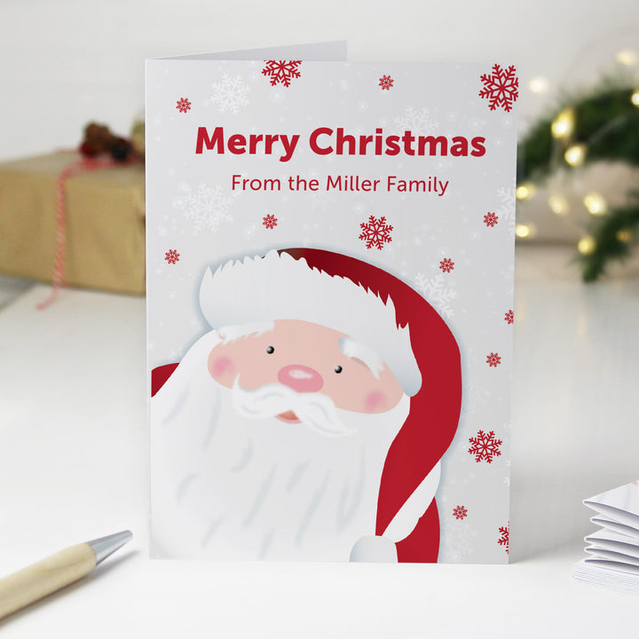 Personalised Pack of 10 Christmas Cards - Santa – alternative view