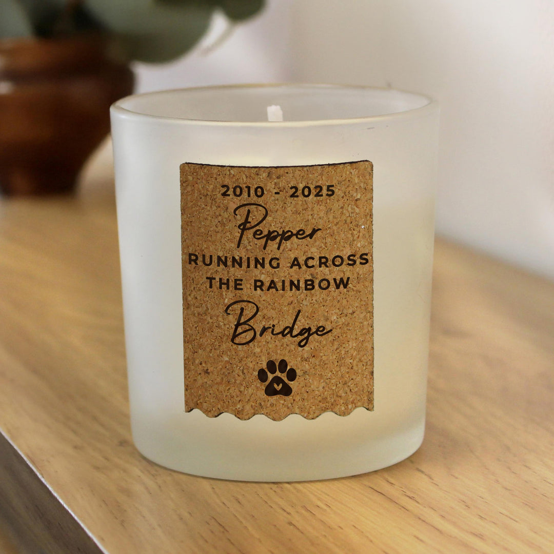 Personalised Paw Print Cork Label Candle Jar – alternative view