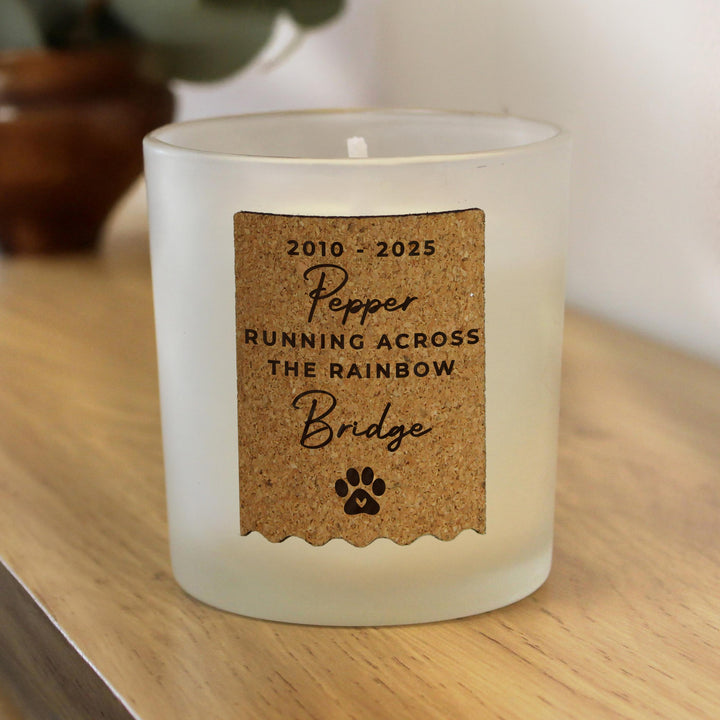Personalised Paw Print Cork Label Candle Jar – alternative view
