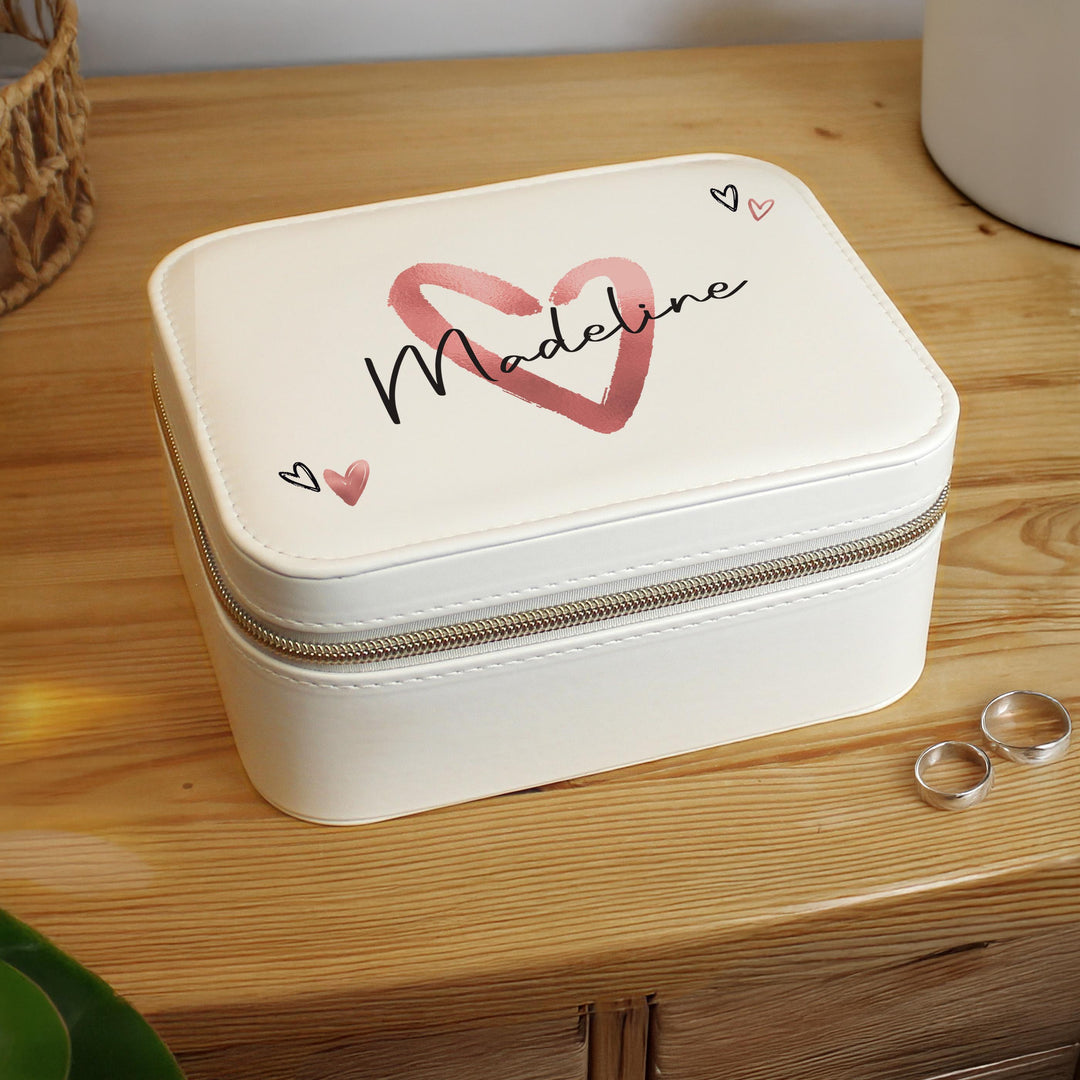 Personalised Heart Travel Jewellery Box – alternative view