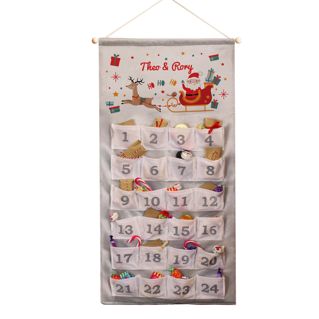 Personalised Santa Sleigh Advent Calendar – alternative view