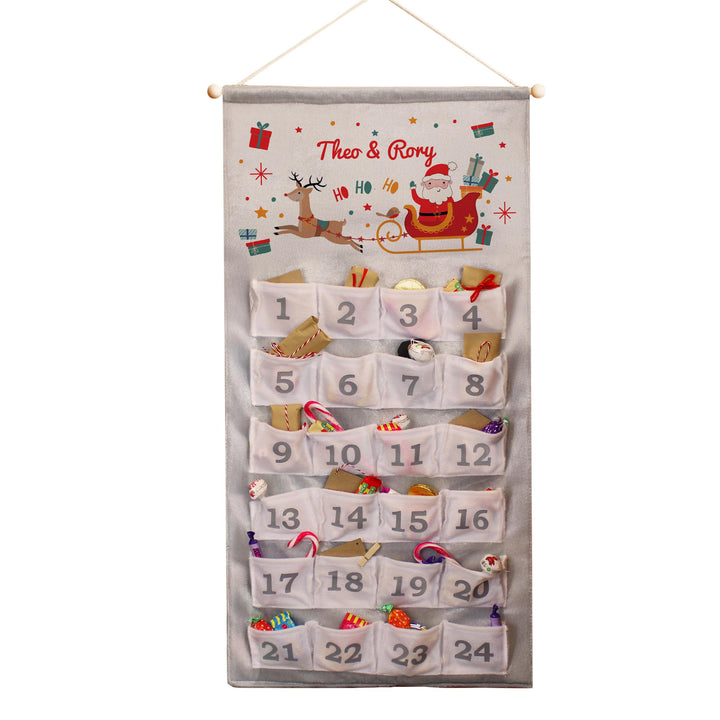 Personalised Santa Sleigh Advent Calendar – alternative view