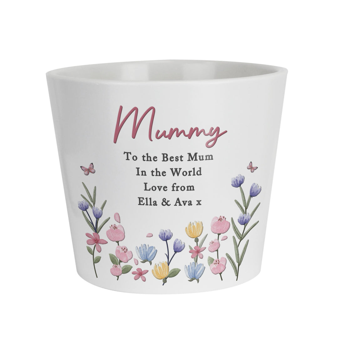 Personalised Pretty Floral Large Plant Pot, The Personal Shop, personalised gifts