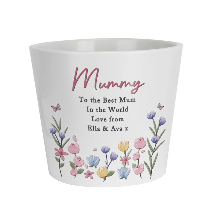 Personalised Pretty Floral Large Plant Pot, The Personal Shop, personalised gifts