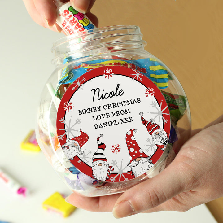 Personalised Gonk Christmas Sweet Jar – alternative view