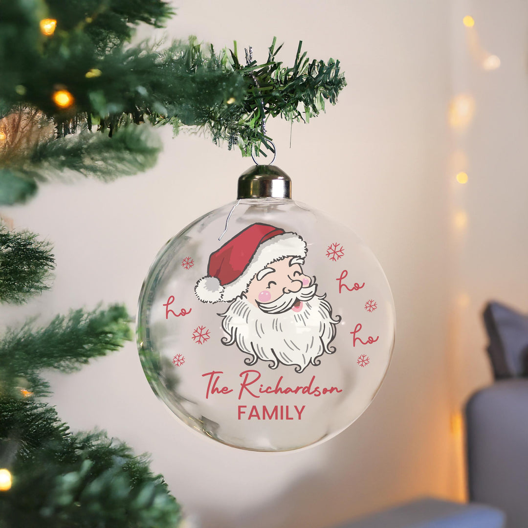 Personalised Santa Glass Bauble – alternative view