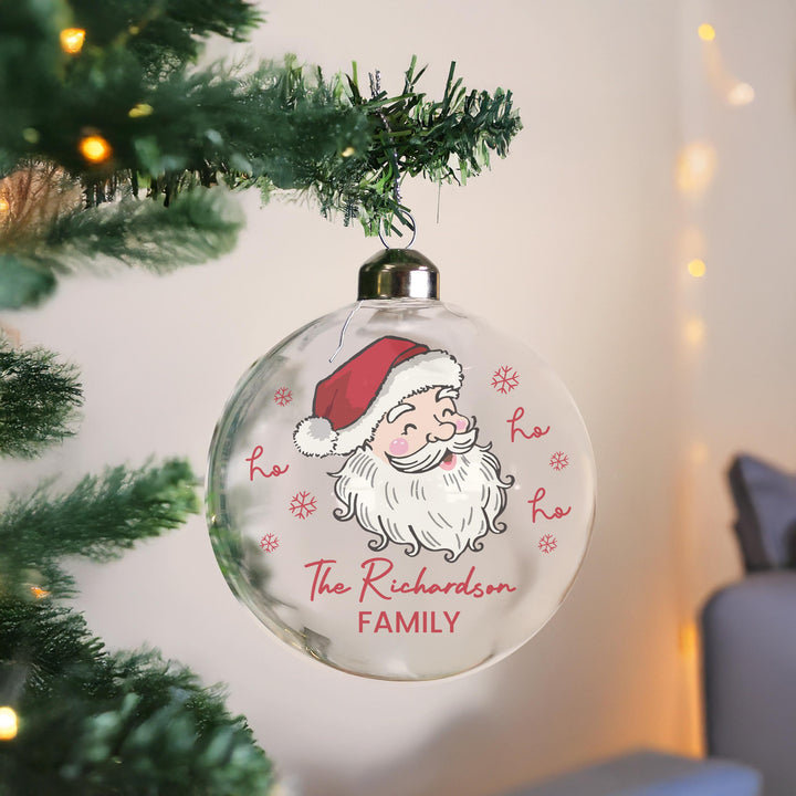 Personalised Santa Glass Bauble – alternative view