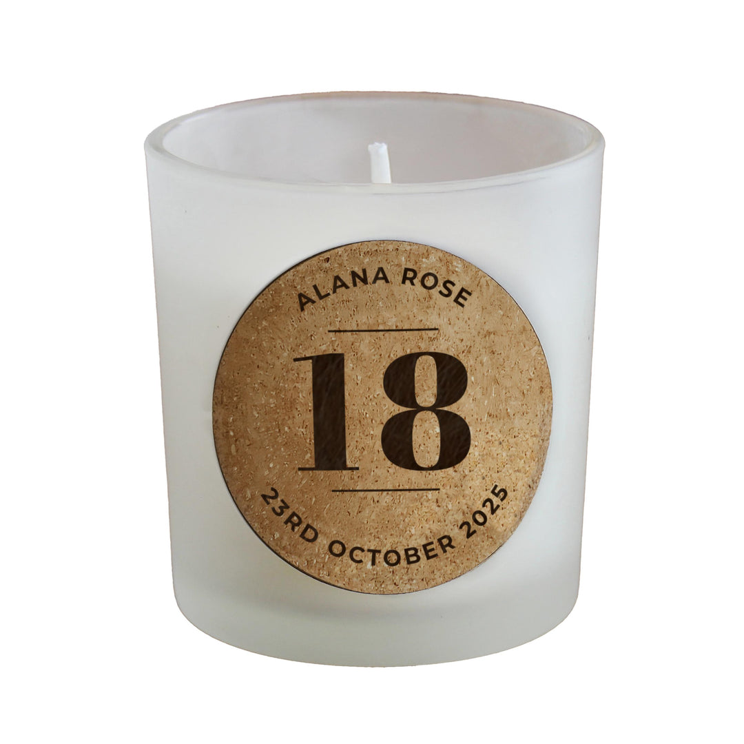 Personalised Birthday Cork Label Candle Jar – alternative view