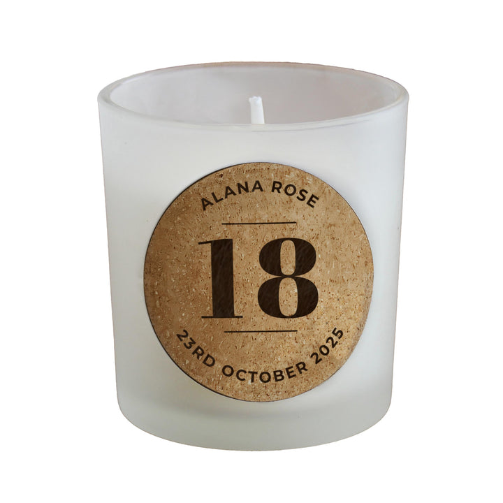 Personalised Birthday Cork Label Candle Jar – alternative view