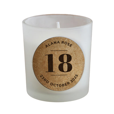 Personalised Birthday Cork Label Candle Jar