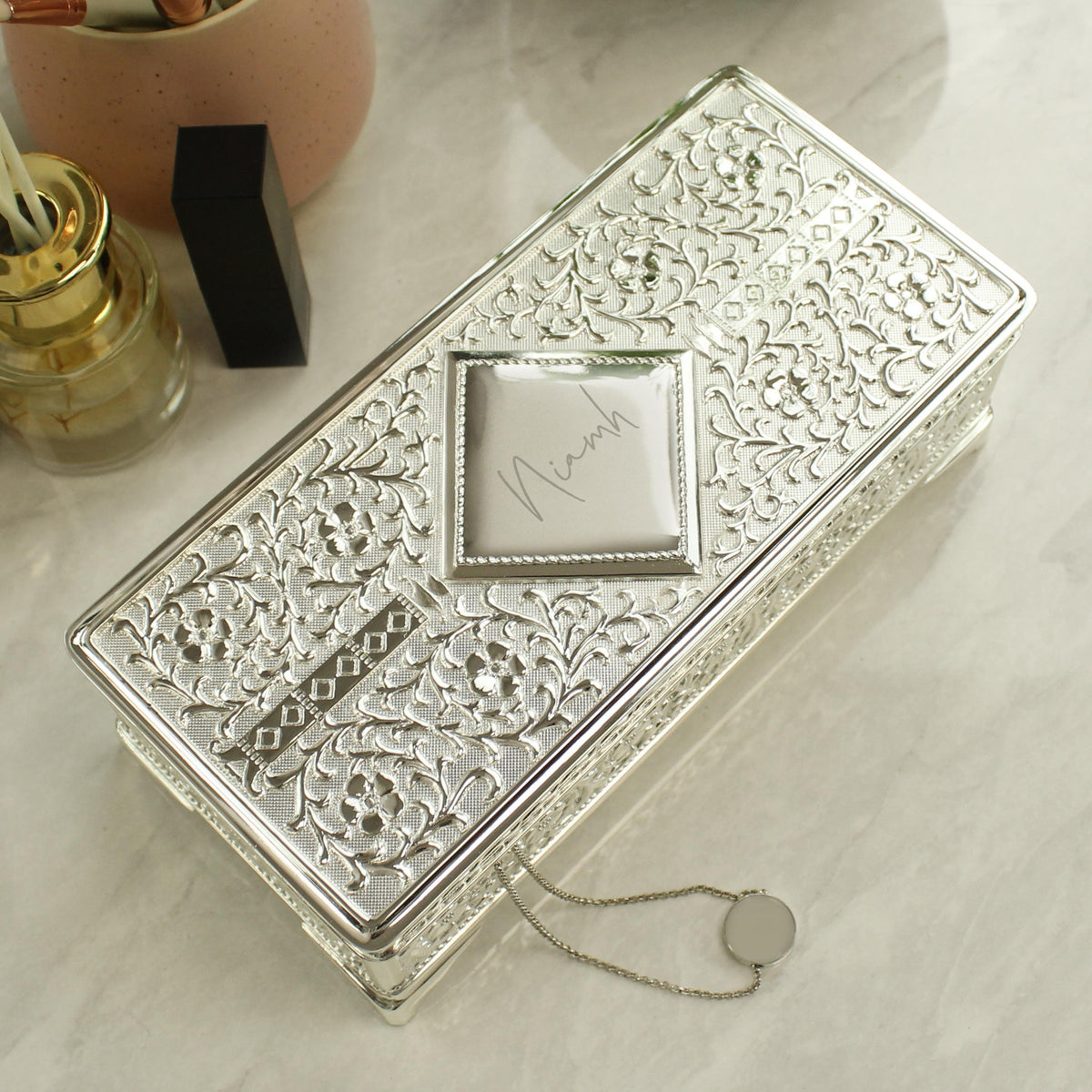 Personalised Silver Plated Jewellery Box, The Personal Shop, personalised gifts