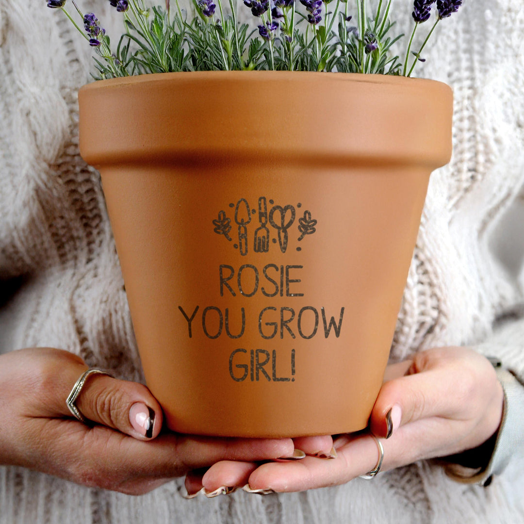 Personalised Gardening Terracotta Plant Pot, The Personal Shop, personalised gifts