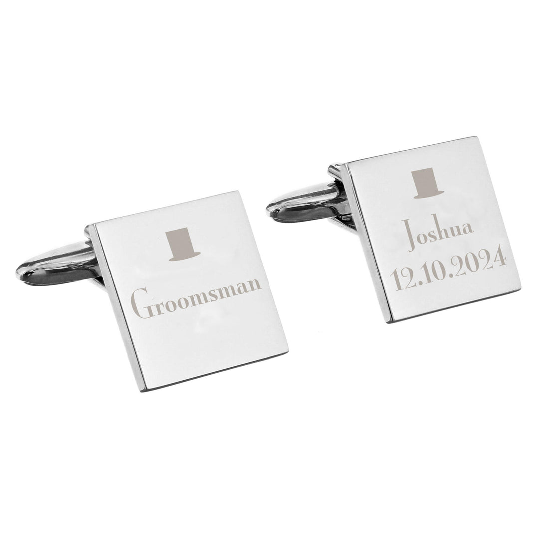 Personalised Groomsman Cufflinks – alternative view