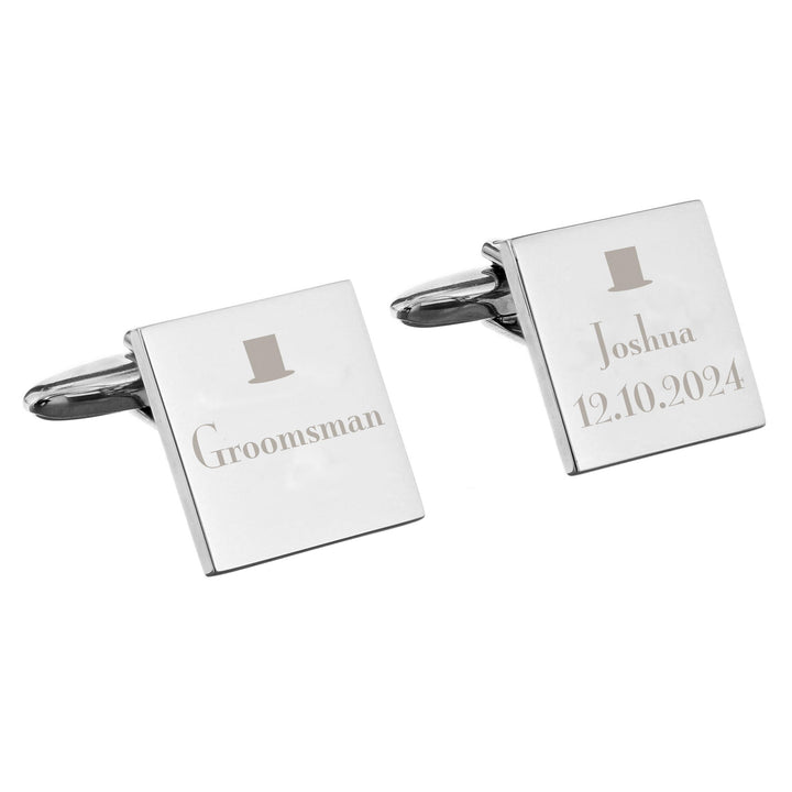 Personalised Groomsman Cufflinks – alternative view