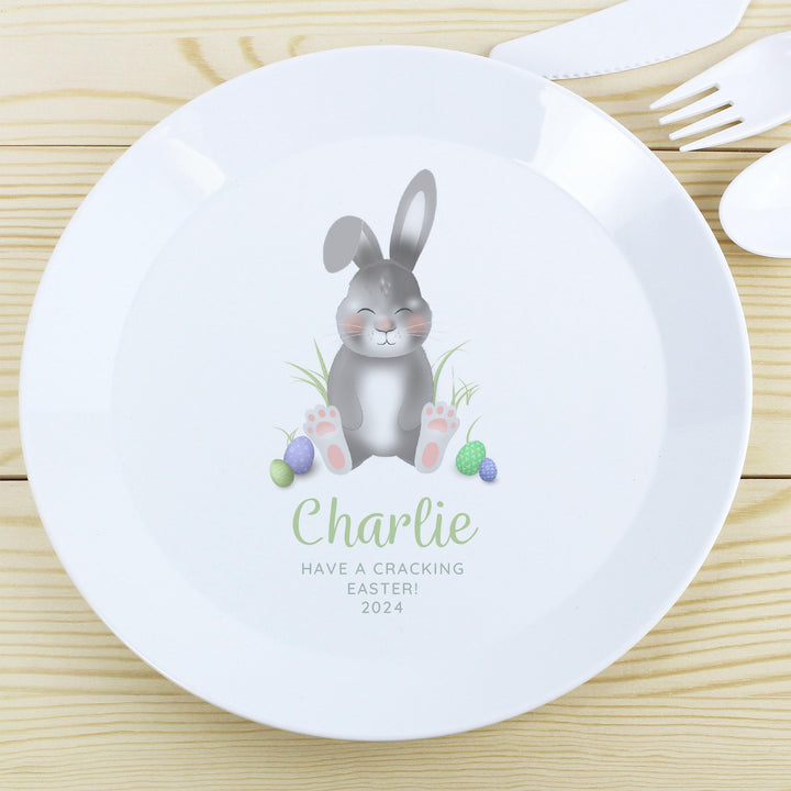 Personalised Easter Bunny Plastic Plate – alternative view