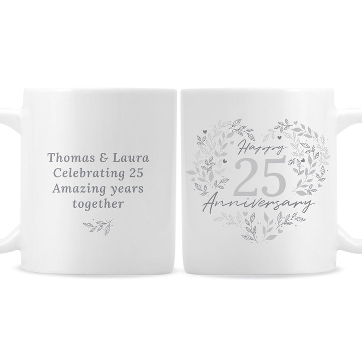 Personalised 25th Silver Wedding Anniversary Mug – alternative view